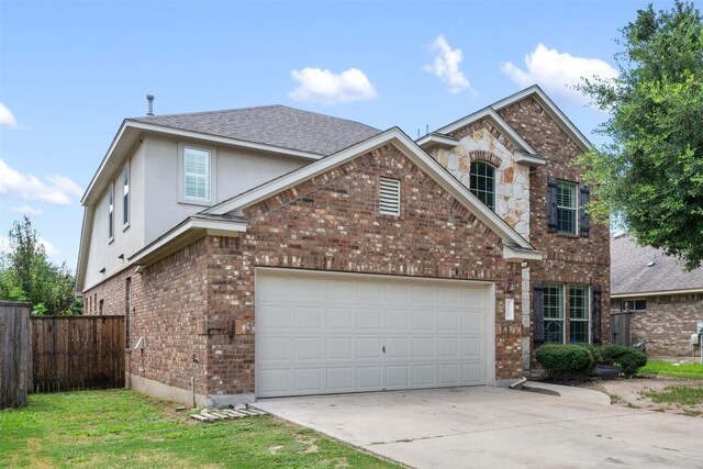 view of front property with a garage