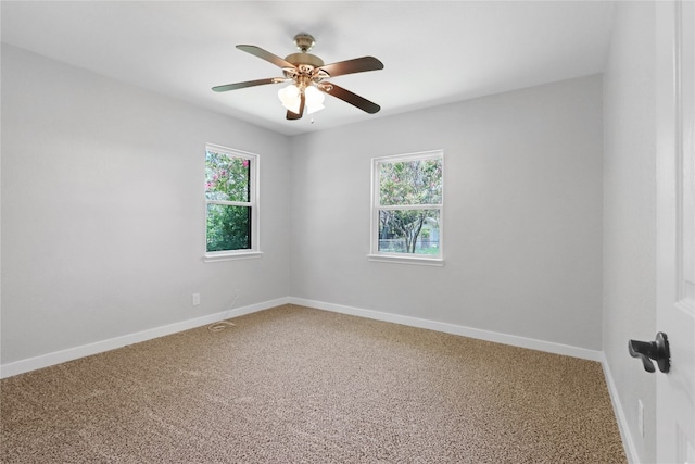 spare room with carpet flooring and plenty of natural light