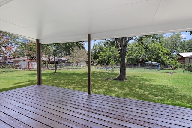 1505 Old Marion Rd, New Braunfels, TX 78130 - wooden deck with a lawn and a fenced backyard