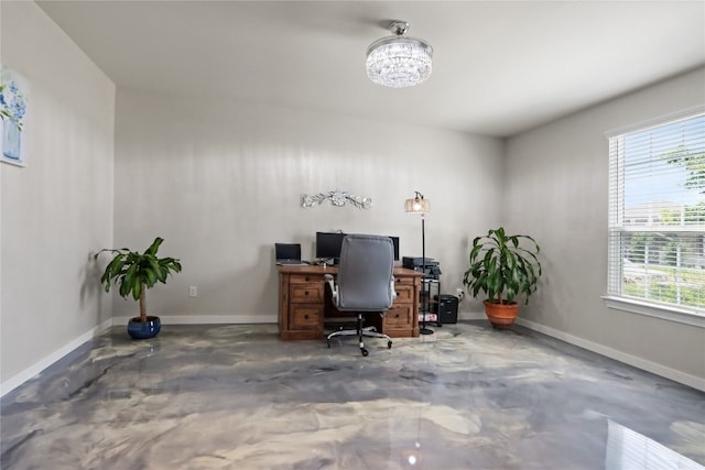 office space featuring a wealth of natural light