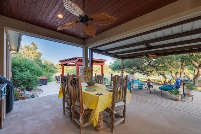 view of patio / terrace with ceiling fan