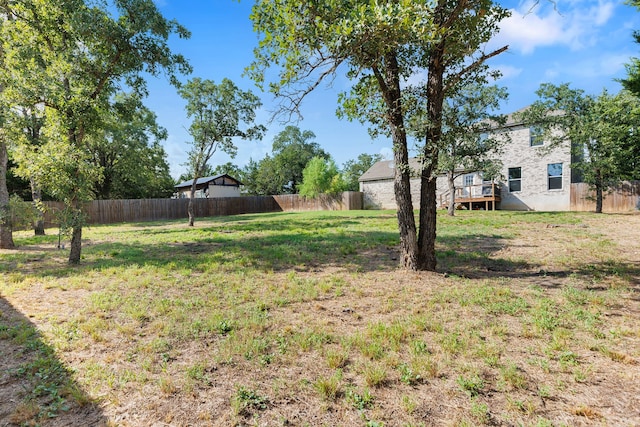 view of yard featuring a deck