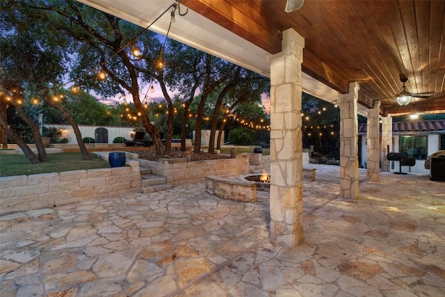 201 Cowal Dr N, Spicewood, TX 78669 - view of patio / terrace featuring an outdoor fire pit