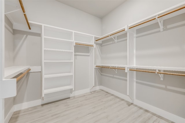 walk in closet with wood-type flooring