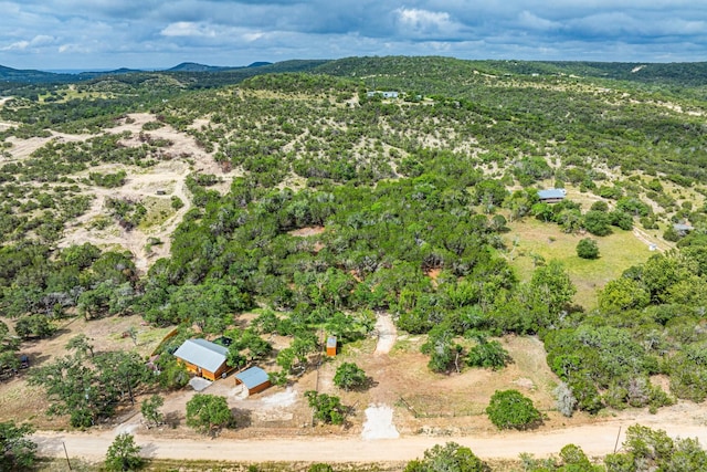 aerial view with a mountain view