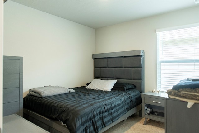 carpeted bedroom with multiple windows