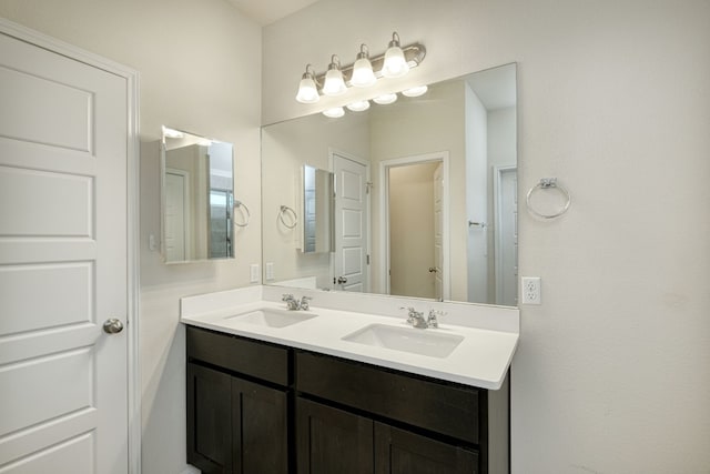 bathroom featuring double sink vanity