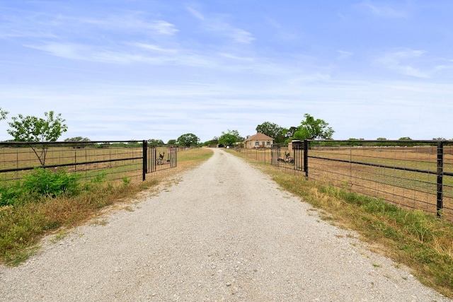 view of road featuring a rural view