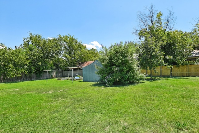 view of yard featuring an outbuilding