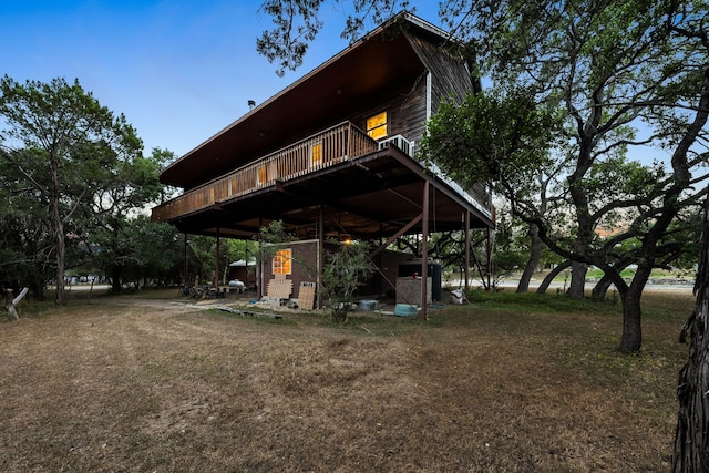 exterior space featuring a wooden deck