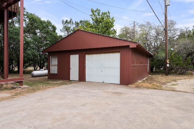 view of garage