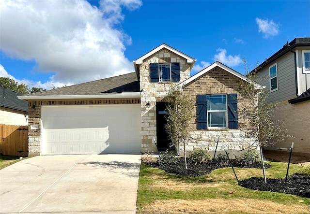 view of front of house with a garage