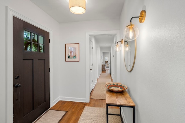 foyer entrance featuring light hardwood / wood-style floors