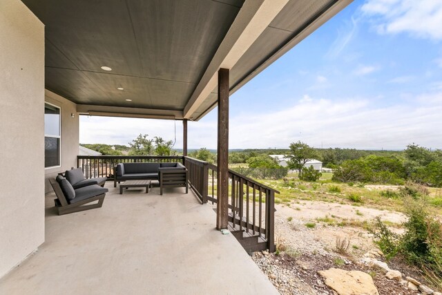 view of patio with an outdoor living space