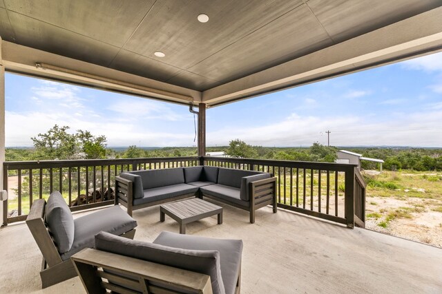 view of patio featuring an outdoor hangout area