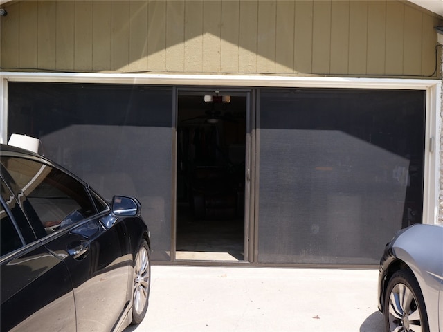 view of garage