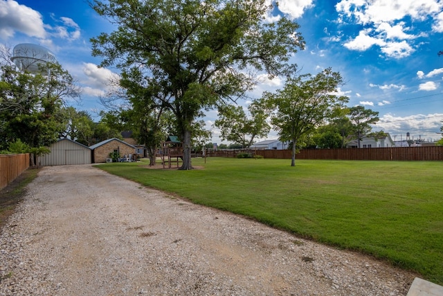 view of yard featuring fence