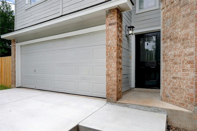 view of garage