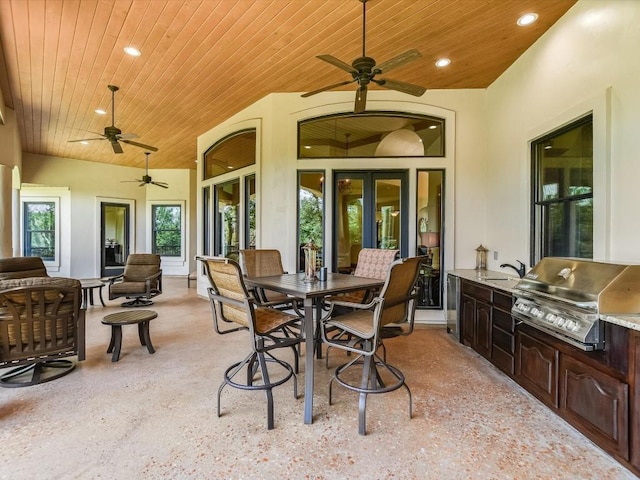 6000 Lantern View Dr, Jonestown, TX 78645 - view of patio featuring area for grilling, ceiling fan, and outdoor dining space