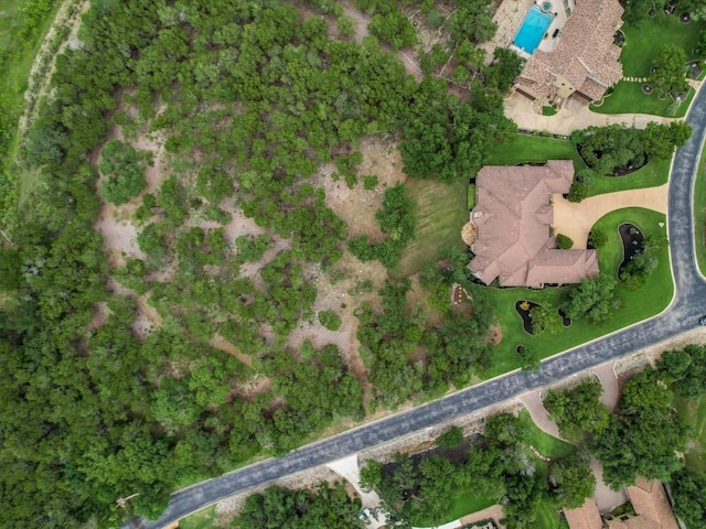6000 Lantern View Dr, Jonestown, TX 78645 - aerial view of property and surrounding area featuring a pool