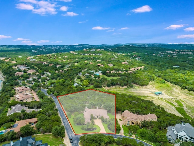 6000 Lantern View Dr, Jonestown, TX 78645 - aerial view of residential area featuring property boundaries highlighted
