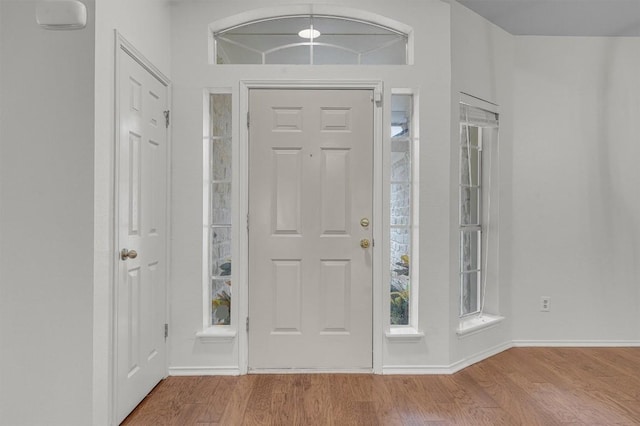 foyer entrance featuring hardwood / wood-style flooring