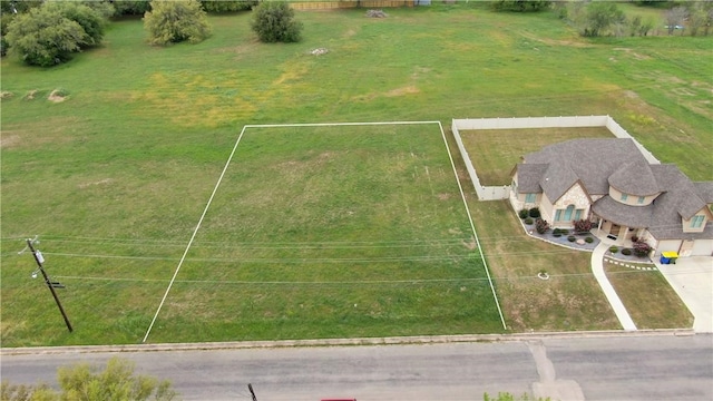 drone / aerial view with a rural view