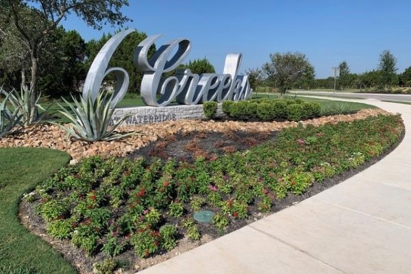 view of community sign