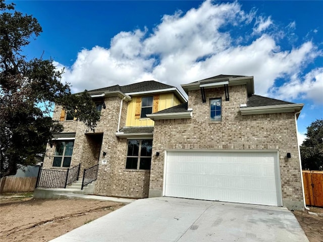 view of front of home with a garage