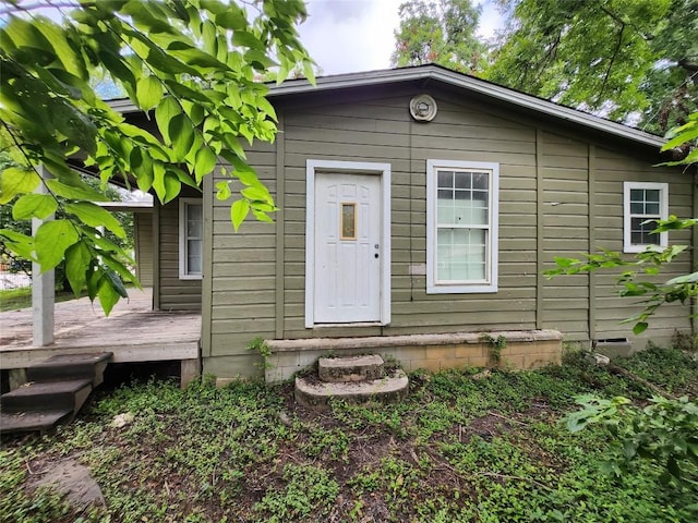 exterior space featuring a deck