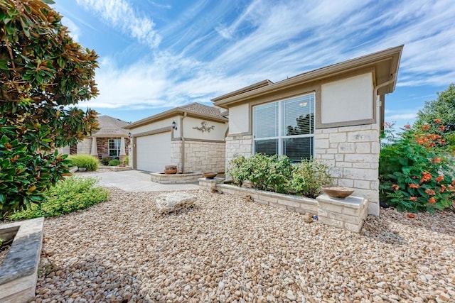 view of front of house with a garage