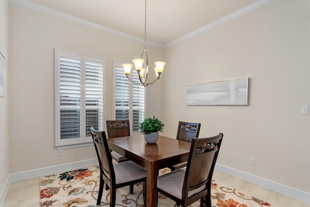 15008 Via Del Corso Dr, Bee Cave, TX 78738 - dining area with ornamental molding, a chandelier, and baseboards
