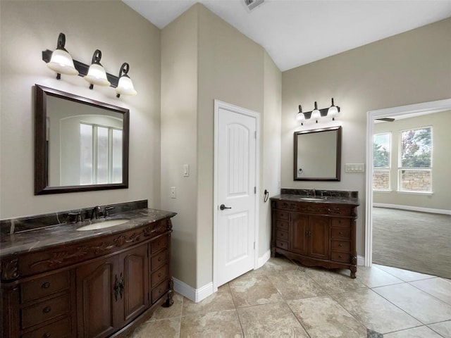 bathroom featuring vanity and tile patterned floors