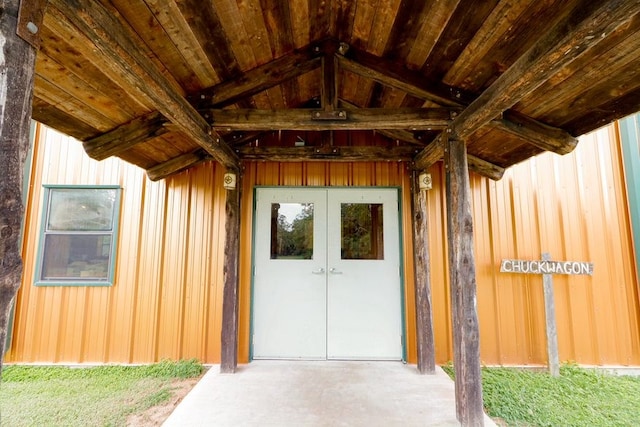 view of exterior entry with french doors