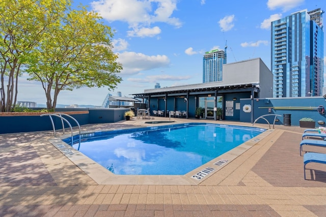 pool featuring a patio