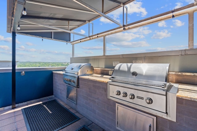 view of patio with grilling area and area for grilling