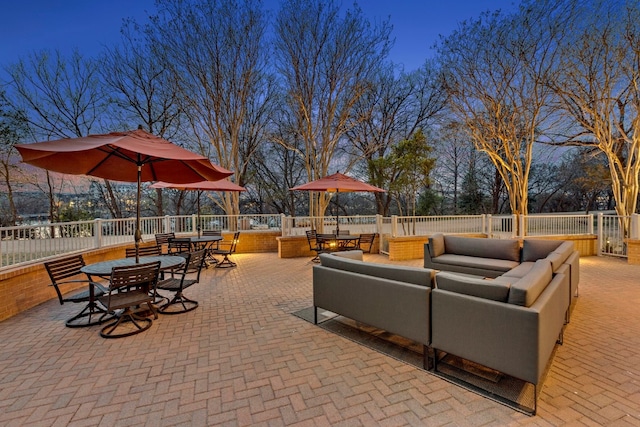 view of patio / terrace featuring an outdoor living space