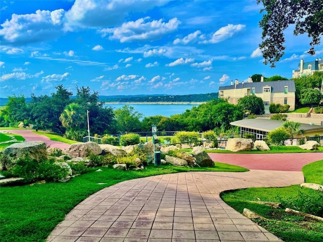 view of property's community featuring a water view