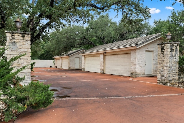 view of garage