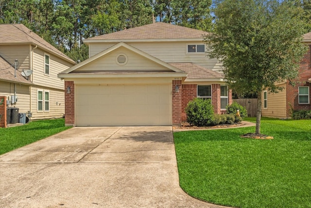 view of front property featuring a front lawn