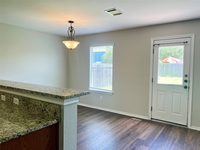 entrance foyer with dark hardwood / wood-style floors