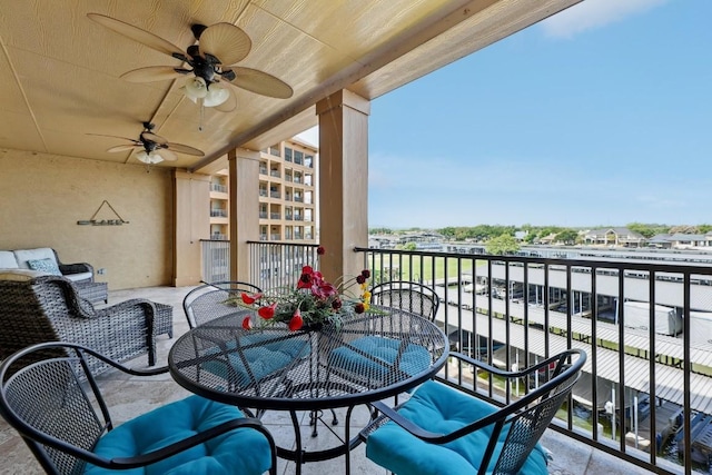 1000 The Cape Rd Unit 24, Horseshoe Bay, TX 78657 - balcony with ceiling fan