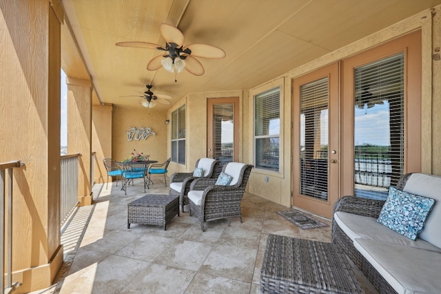1000 The Cape Rd Unit 24, Horseshoe Bay, TX 78657 - view of patio / terrace with ceiling fan, outdoor dining space, and outdoor lounge area