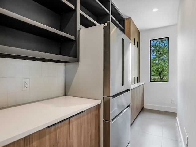 interior space featuring light tile patterned flooring