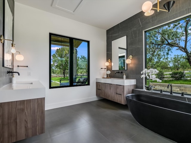 bathroom featuring double sink vanity