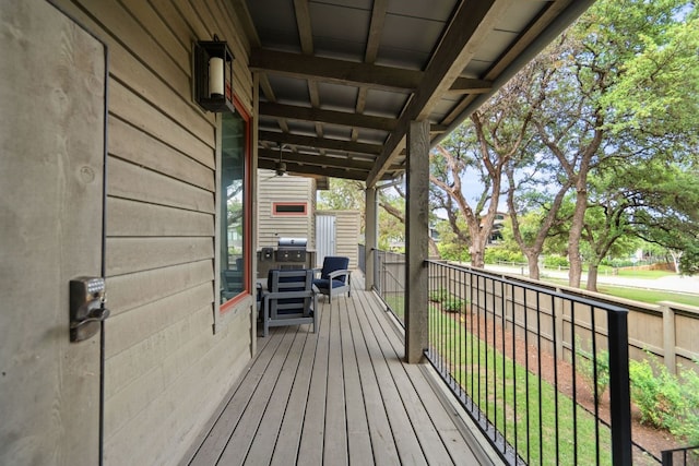 wooden deck with fence