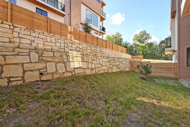 view of yard with fence