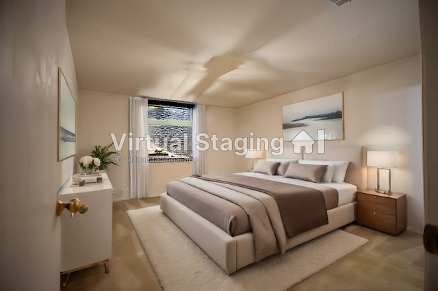 view of carpeted bedroom