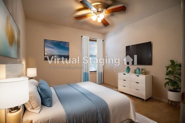 bedroom with ceiling fan