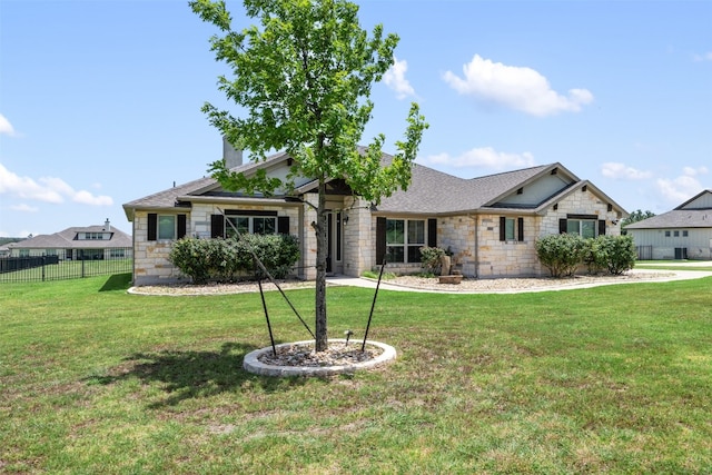 view of front of home with a front yard